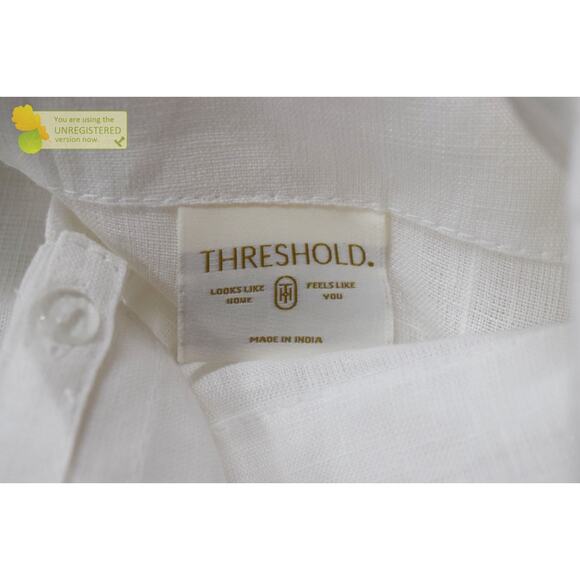 Threshold 54"x95" Light Filtering Linen Rod Pocket Window Curtain Panel White* - Picture 3 of 5